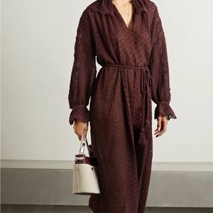 NWT Doen Persephone belted broderie anglaise cotton maxi dress